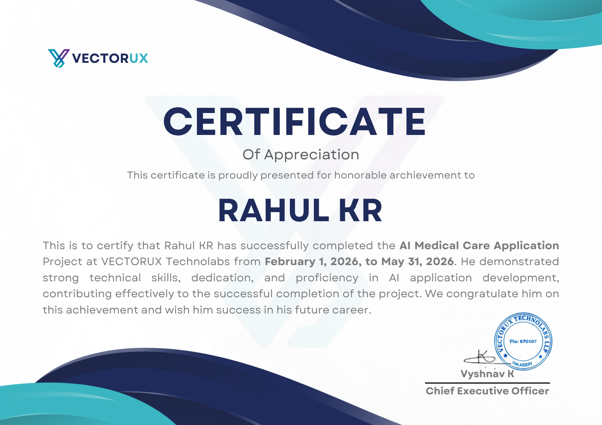 Project Certificate